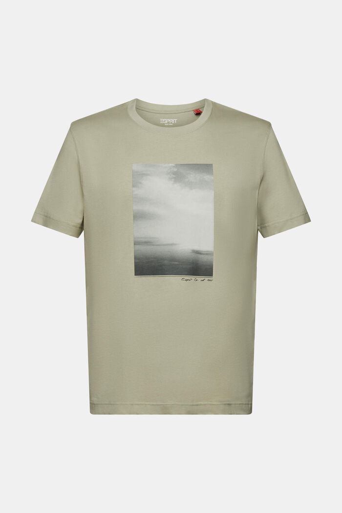 T-shirt i ekologisk bomull med tryck, DUSTY GREEN, detail image number 5