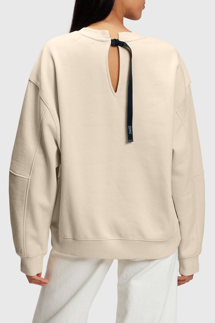 Oversize-sweatshirt med logotryck, CREAM BEIGE, detail image number 1