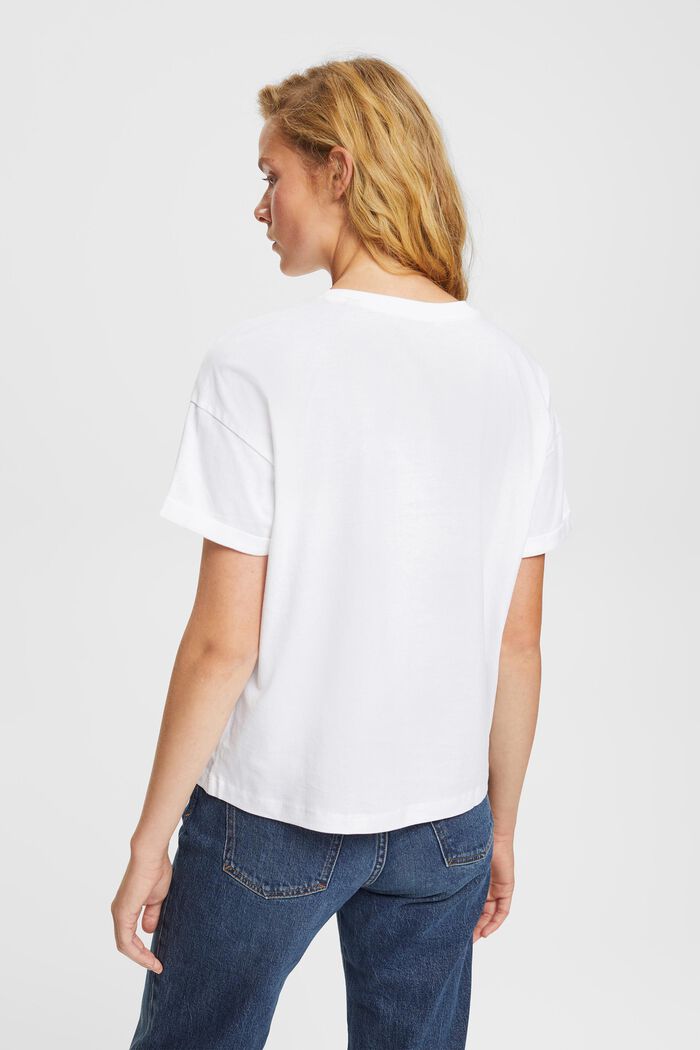 T-shirt med logotryck, WHITE, detail image number 3