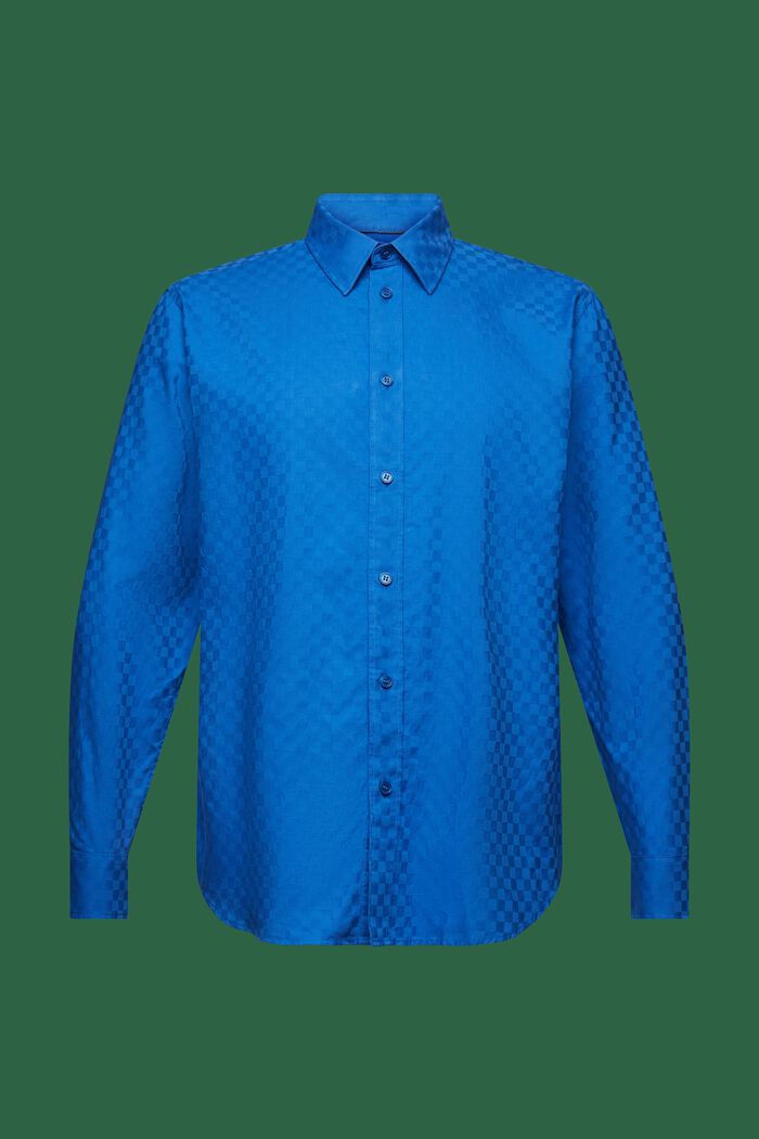Jacquardskjorta i bomull, BRIGHT BLUE, detail image number 8