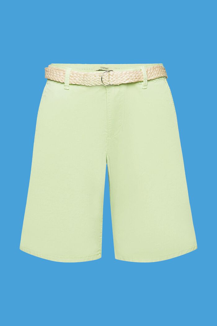 Shorts med flätat raffia-skärp, CITRUS GREEN, detail image number 5