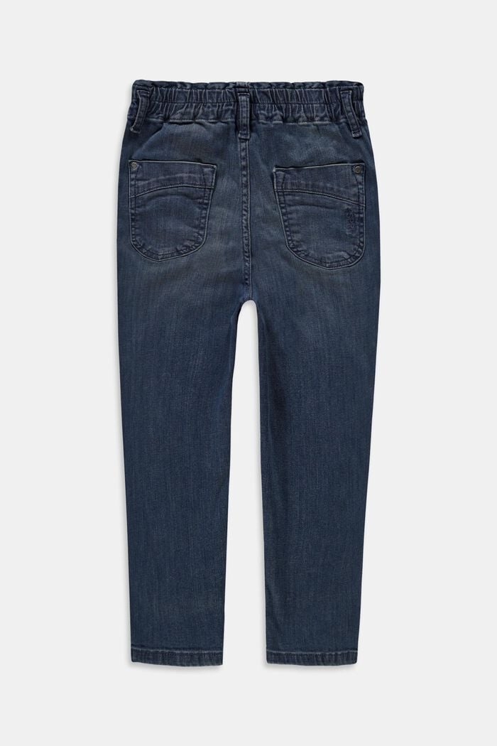 Paperbag-jeans i bomull, BLUE LIGHT WASHED, detail image number 1
