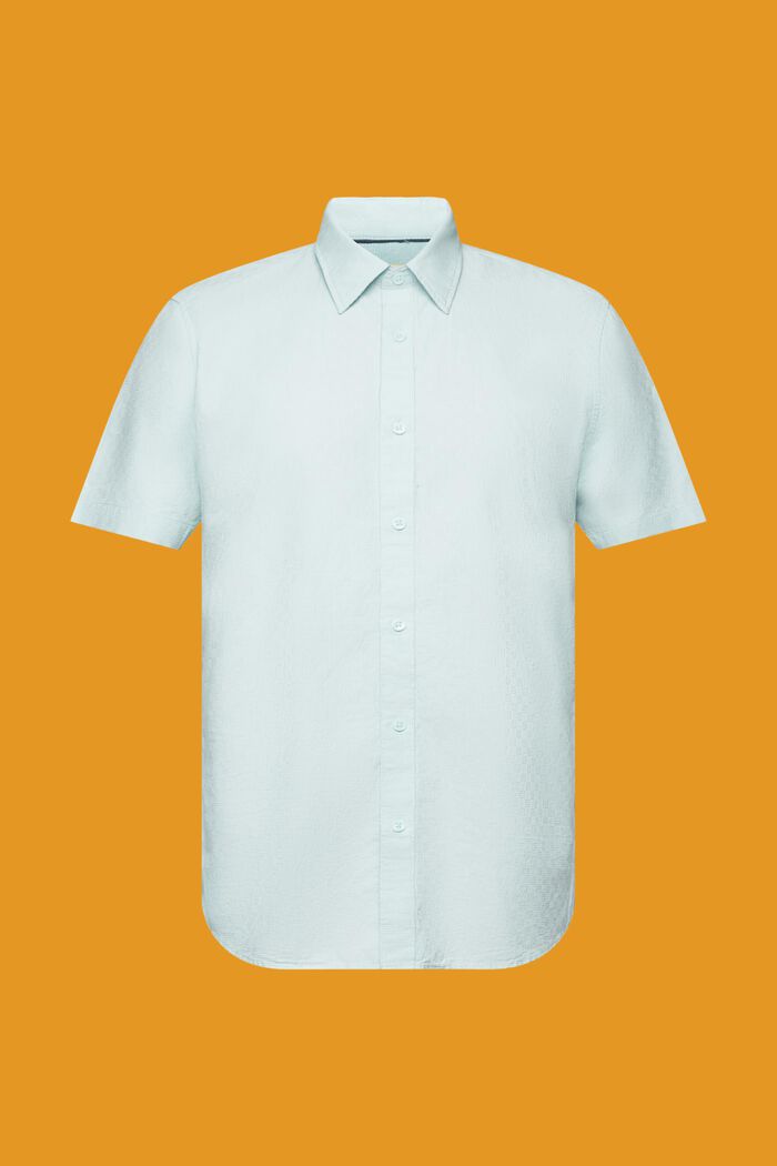 Strukturerad skjorta med smal passform, LIGHT AQUA GREEN, detail image number 5