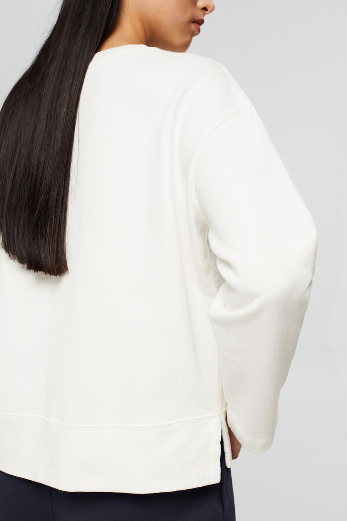 Sweatshirt i ren bomull, OFF WHITE, detail image number 0
