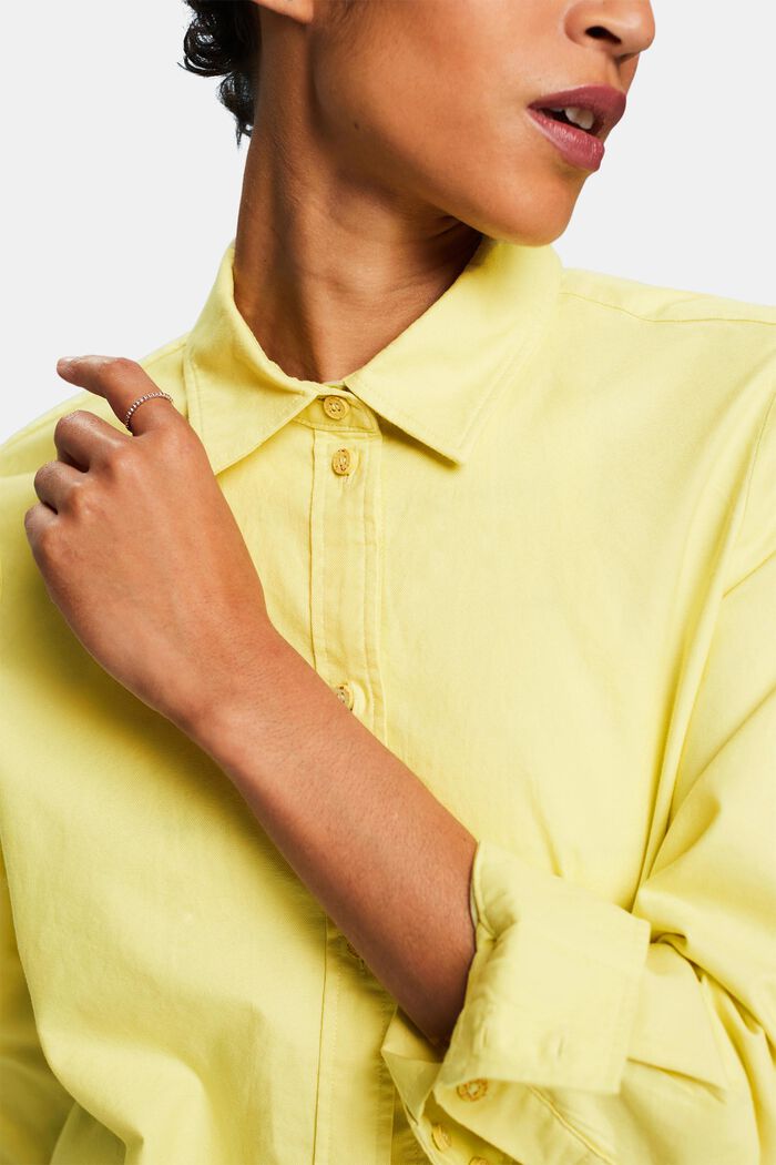 Oxford-skjortblus, LIME YELLOW, detail image number 3