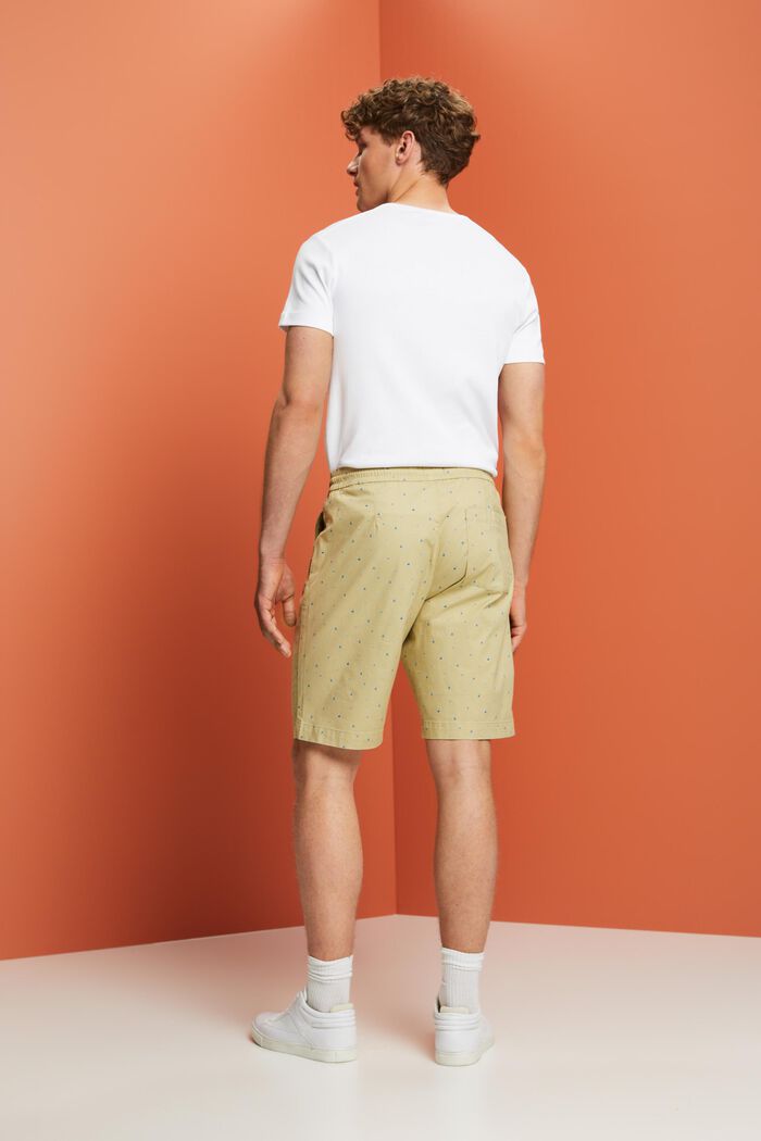 Mönstrade dra-på-shorts, bomullsstretch, PASTEL GREEN, detail image number 3