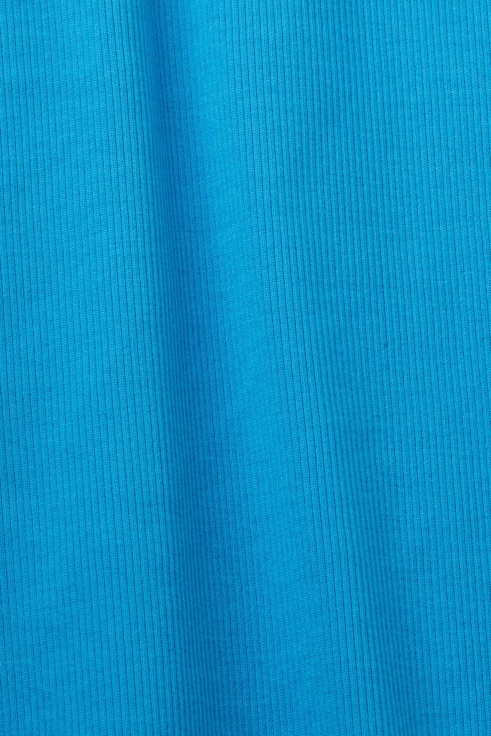 Linne av ribbad jersey, stretchbomull, BLUE, detail image number 5