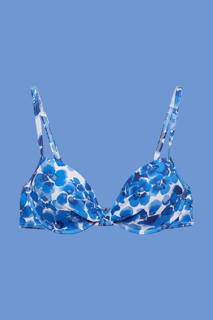 Återvunnet: vadderad bikiniöverdel med bygel, BLUE, detail image number 4