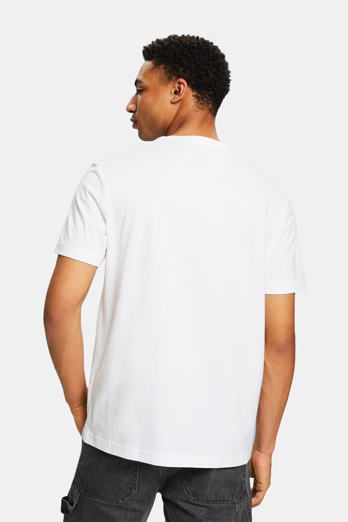 T-shirt i pimabomull av jersey med rund ringning, WHITE, detail image number 2