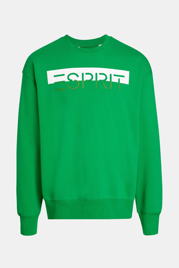 Sweatshirt med mattglänsande applicerad logo, GREEN, detail image number 4