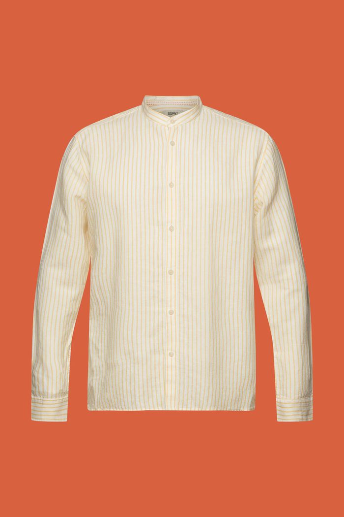 Randig skjorta, linneblandning, SUNFLOWER YELLOW, detail image number 6