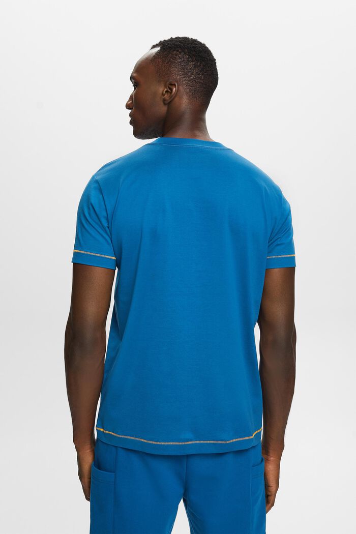 T-shirt i jersey med rund ringning, 100% bomull, DARK BLUE, detail image number 3