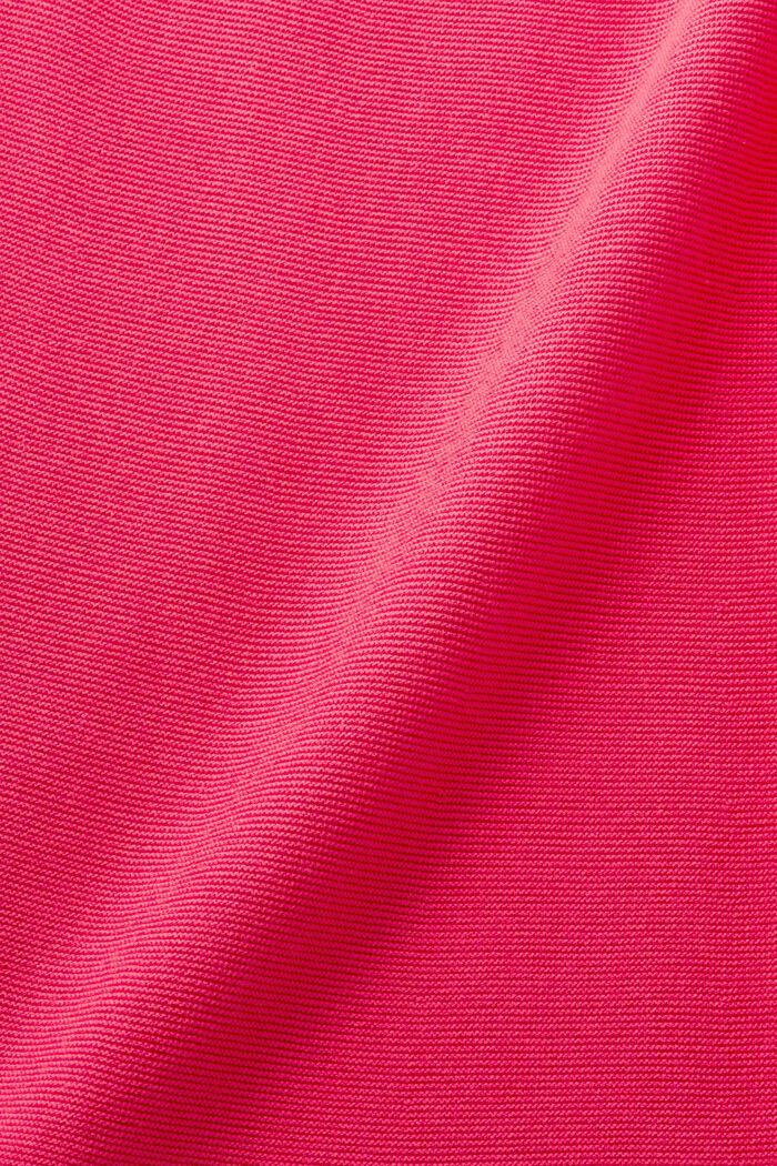 Ribbad midiklänning utan ärmar, PINK FUCHSIA, detail image number 4