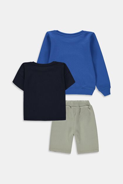 Mixat set: Sweatshirt, T-shirt och shorts