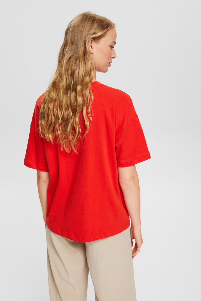 T-shirt med bröstficka, ORANGE RED, detail image number 4