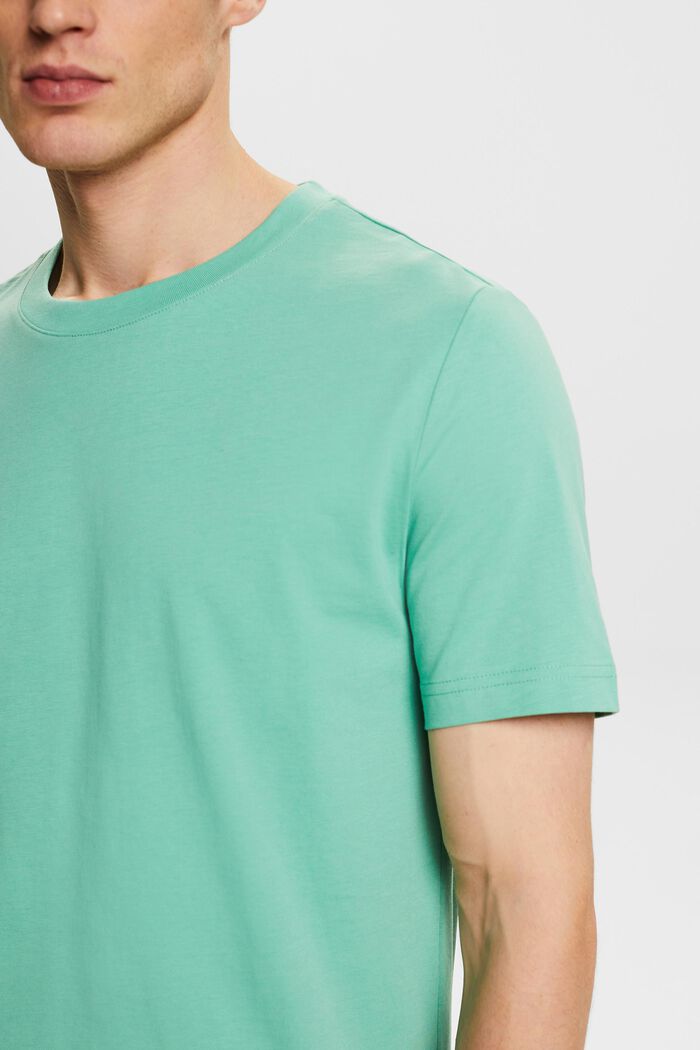 Rundringad T-shirt i jersey, DUSTY GREEN, detail image number 3