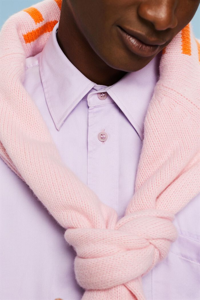 Långärmad skjorta i satin, LAVENDER, detail image number 3