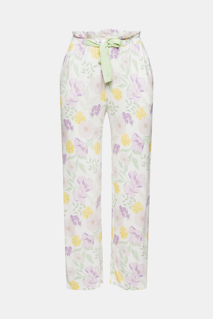Pyjamasbyxa med blommönster, LENZING™ ECOVERO™, OFF WHITE, detail image number 5