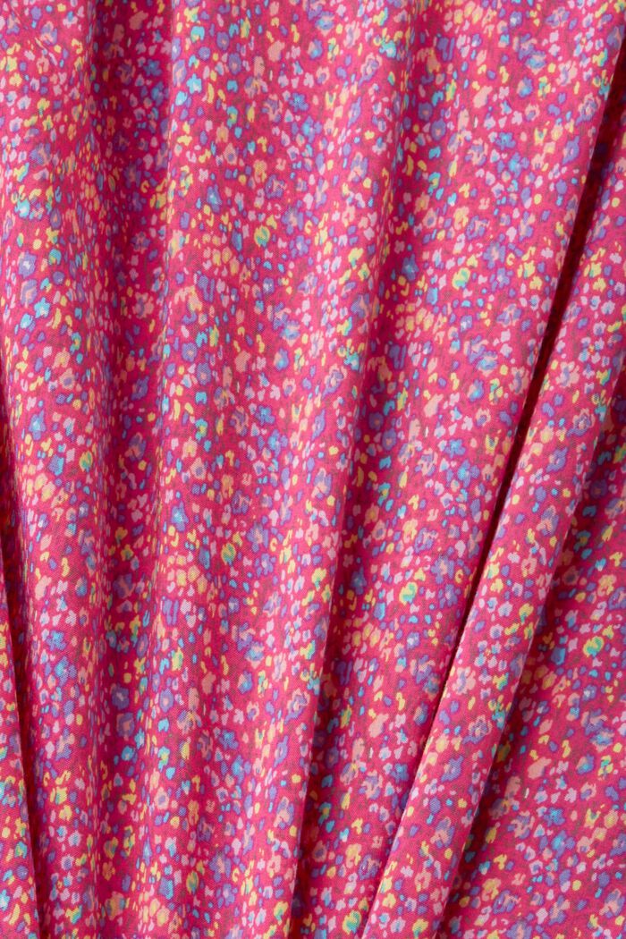 Blommig V-ringad blus med knappar, PINK FUCHSIA, detail image number 6