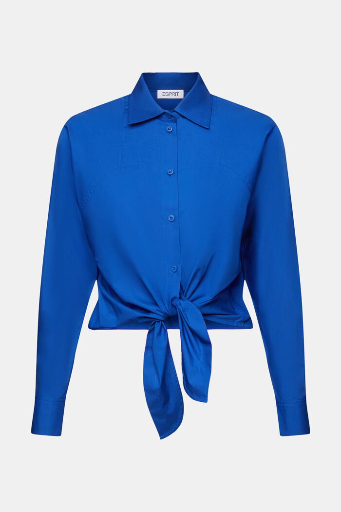 Kort skjorta med knytning fram, BRIGHT BLUE, detail image number 6
