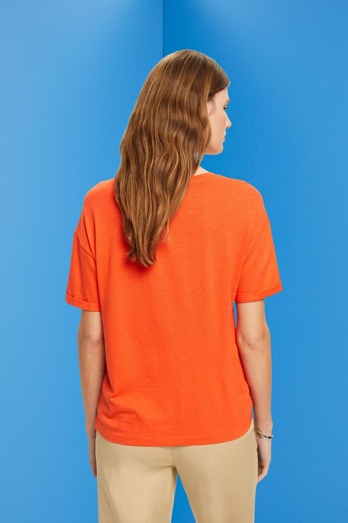 T-shirt med tvinnad detalj, ORANGE RED, detail image number 3
