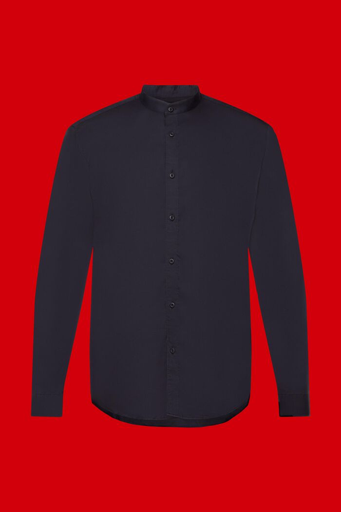Skjorta med smal passform och ståkrage, BLACK, detail image number 5