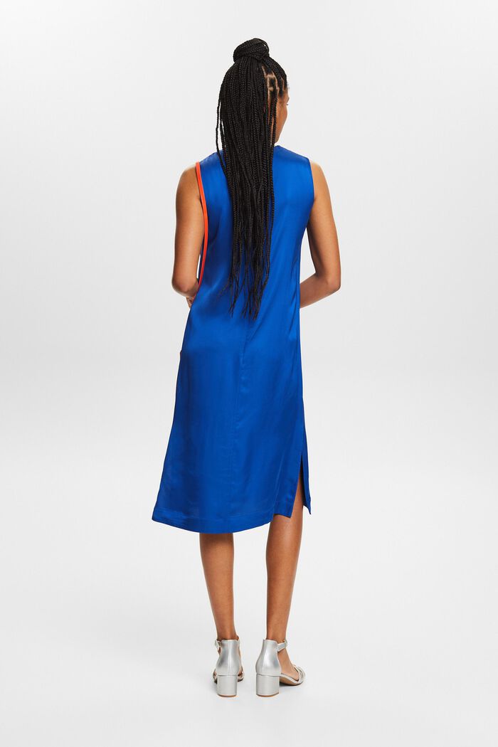 Rak ärmlös klänning i satin, BRIGHT BLUE, detail image number 2