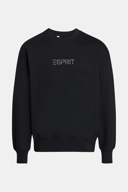 Sweatshirt med applicerad logo med nitar