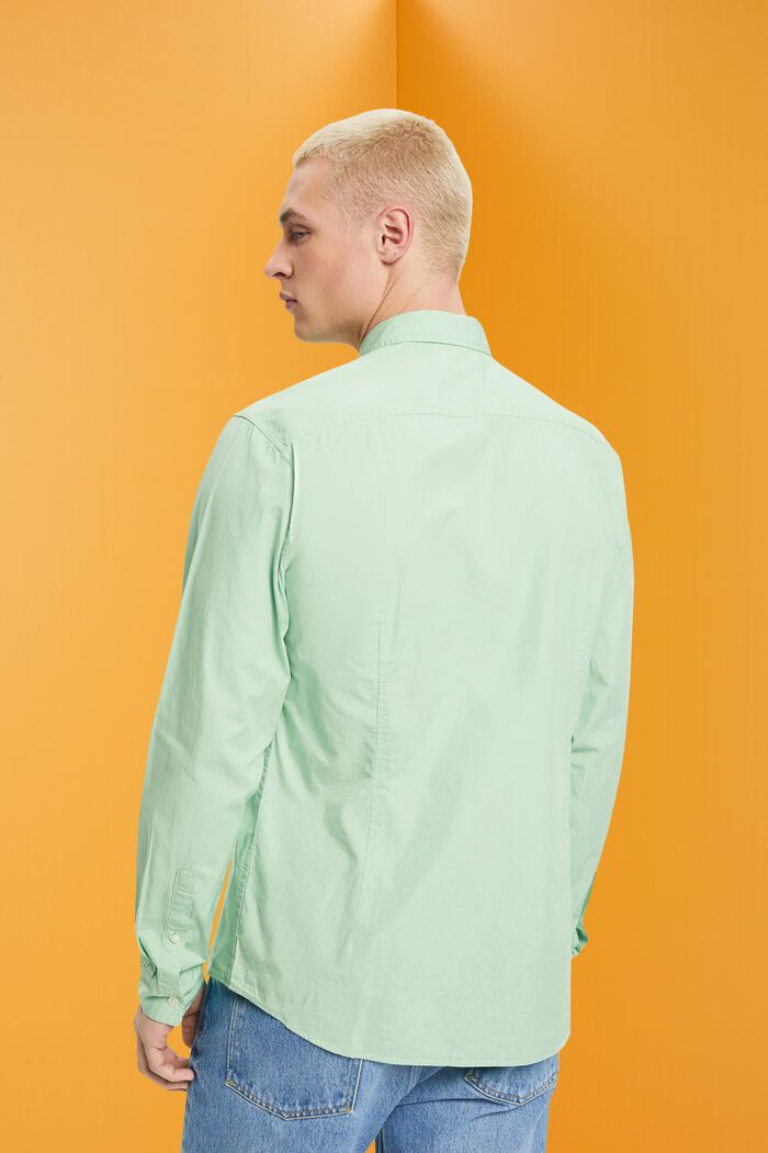 Hållbar bomullsskjorta med smal passform, PASTEL GREEN, detail image number 3