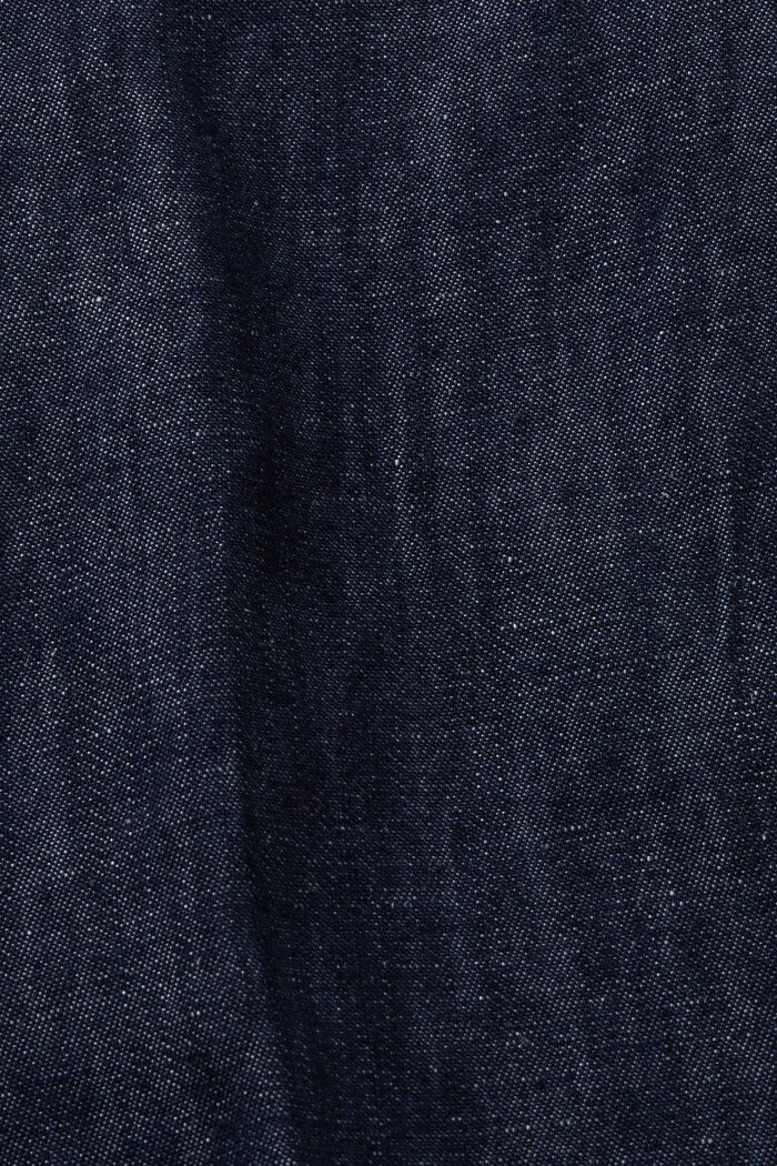 Chinoshorts i bomull och linne, BLUE BLACK, detail image number 8