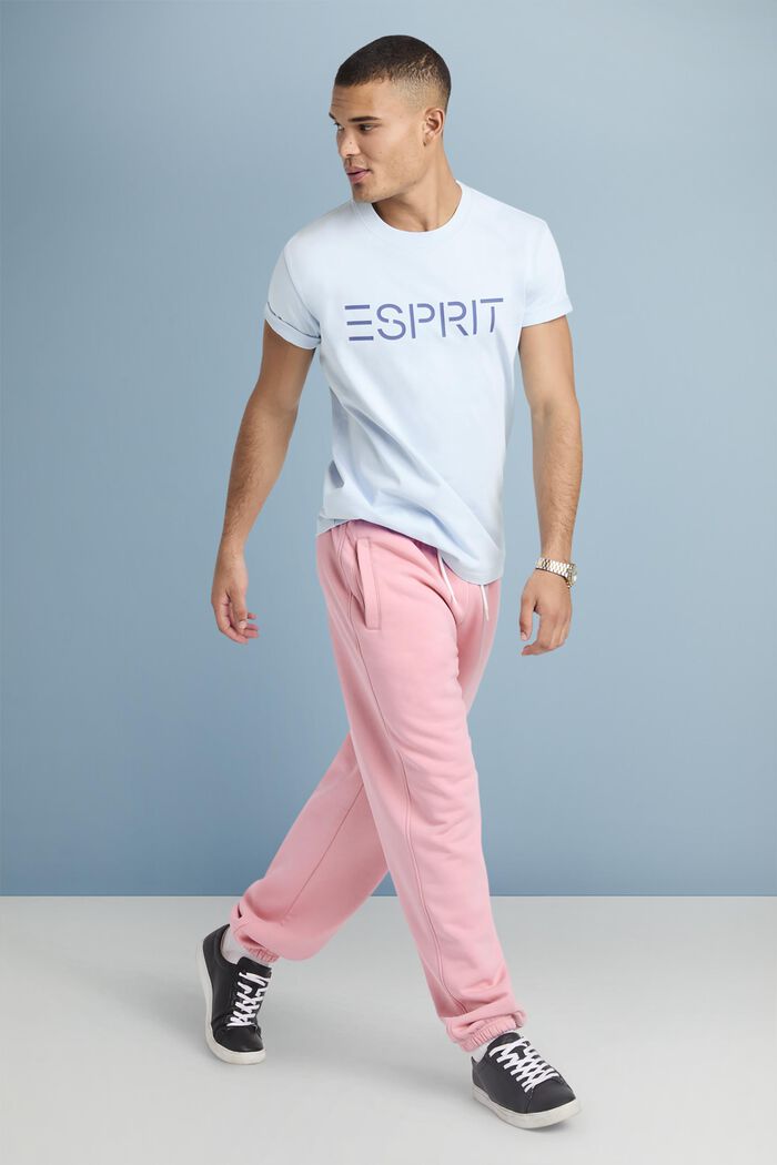 T-shirt i bomullsjersey med logo, unisexmodell, PASTEL BLUE, detail image number 4