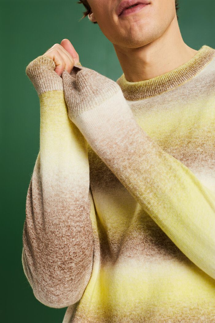 Rundringad tröja med färgskiftande ränder, BARK, detail image number 3