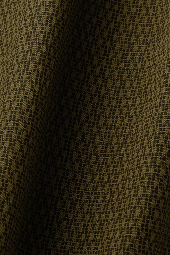 Bomullsskjorta med tryck i ledig passform, DARK KHAKI, detail image number 5