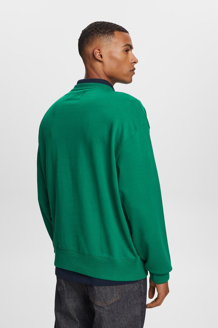 Sweatshirt med logo i ekologisk bomull, DARK GREEN, detail image number 3