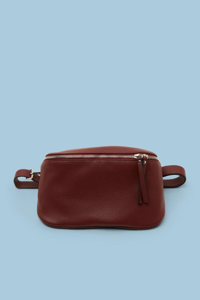 Crossbody-väska i veganskt läder, GARNET RED, detail image number 0