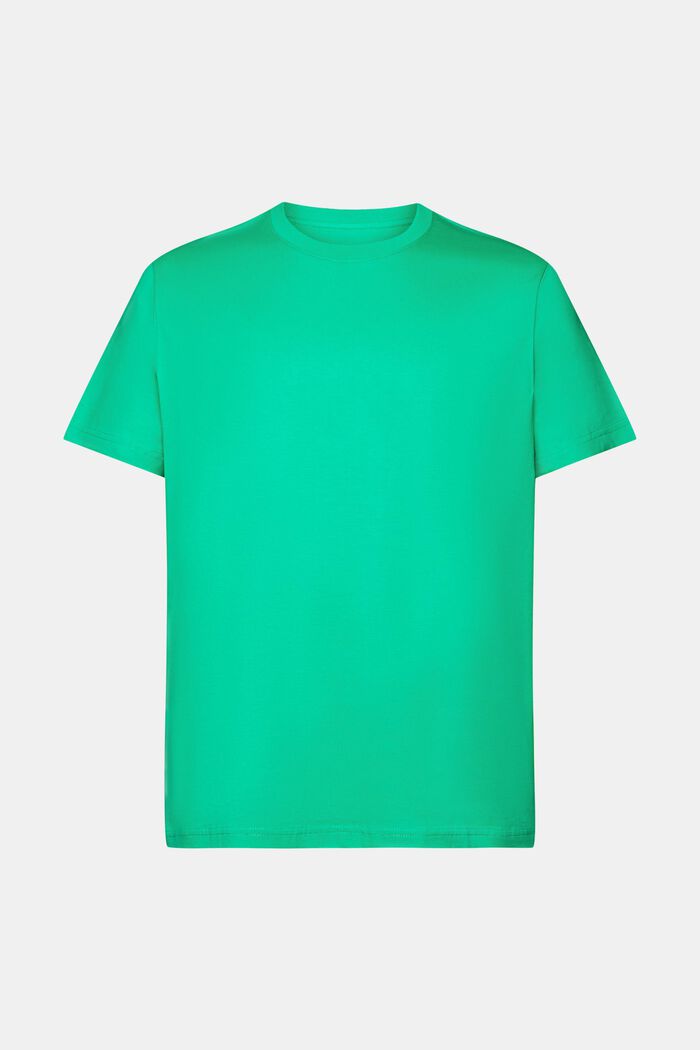 T-shirt i pimabomull-jersey med rund ringning, GREEN, detail image number 7