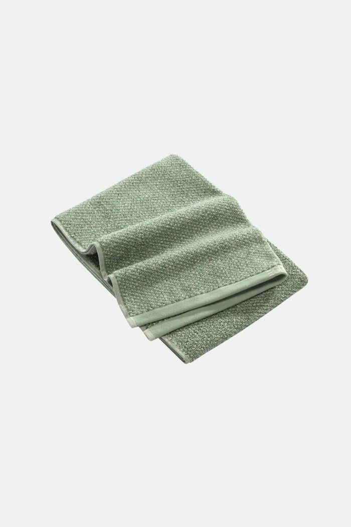 Melerad handduk, 100% bomull, SOFT GREEN, detail image number 0