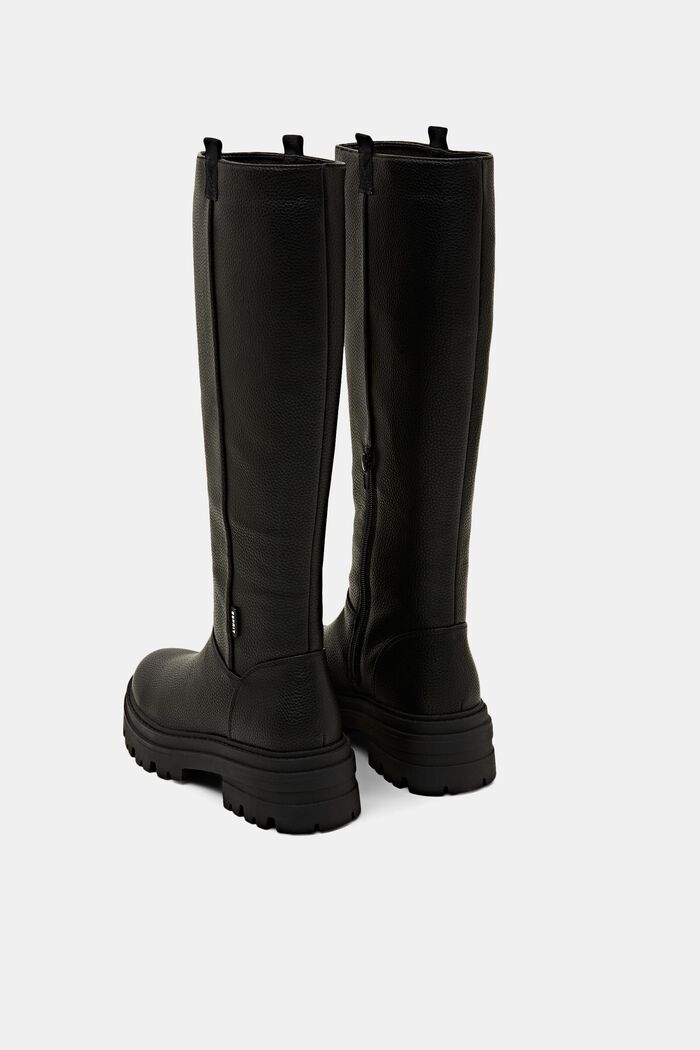 Grova boots i skinnimitation, BLACK, detail image number 4