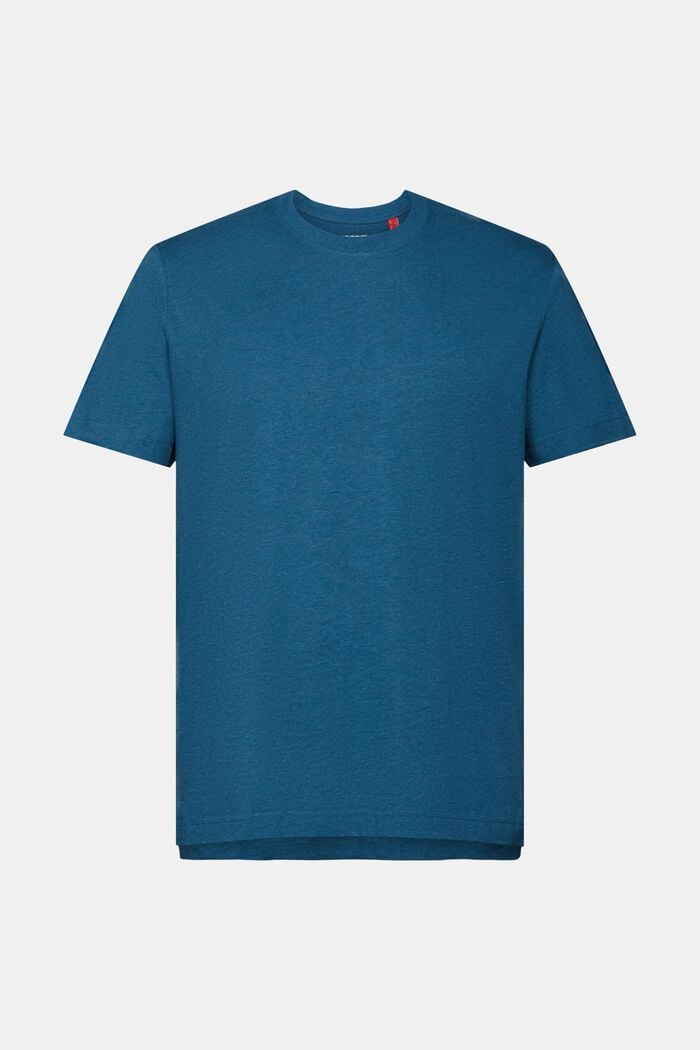 T-shirt med rund ringning, 100 % bomull, GREY BLUE, detail image number 5