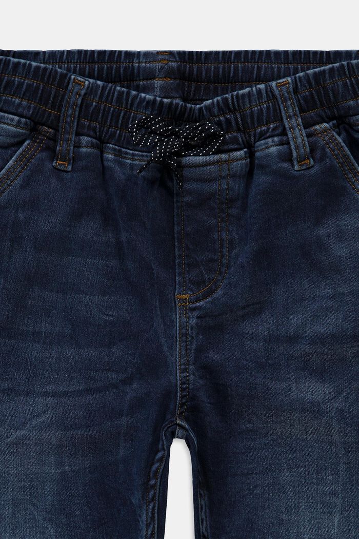 Jeans med resår i midjan, BLUE DARK WASHED, detail image number 2