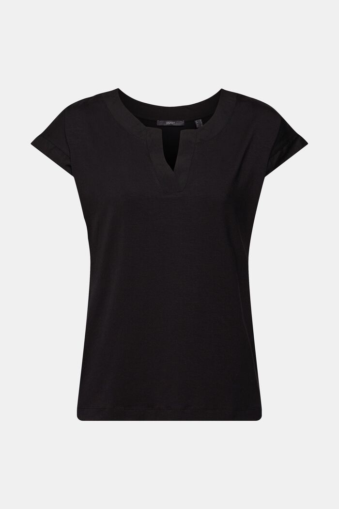 V-ringad T-shirt, TENCEL™, BLACK, detail image number 2