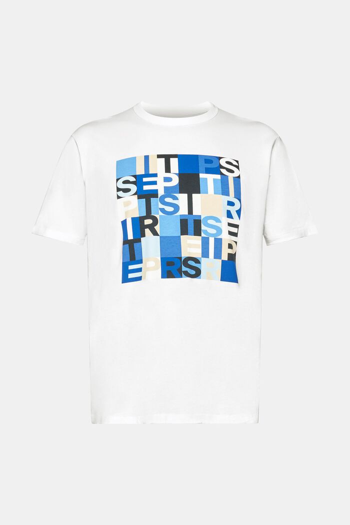 T-shirt med logotryck, ekobomull, WHITE, detail image number 6