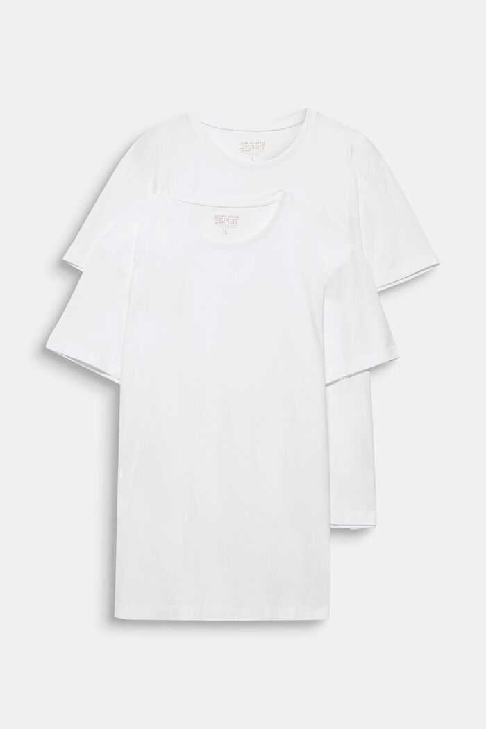 Jersey-T-shirt av bomull i 2-pack, WHITE, detail image number 0