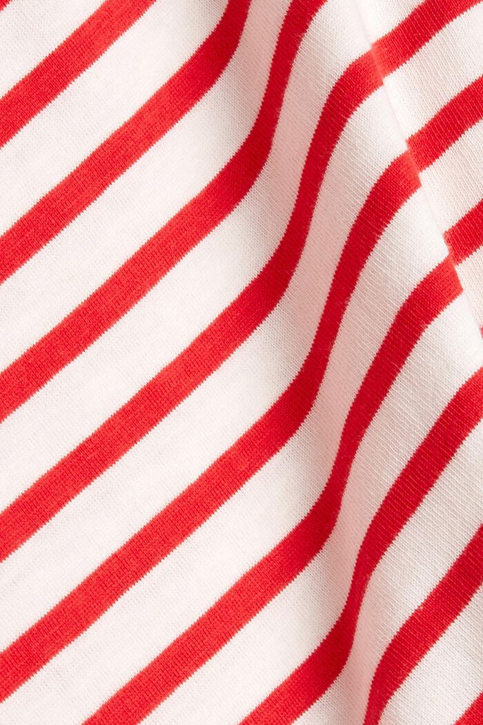Randig långärmad T-shirt i bomull, ORANGE RED, detail image number 4