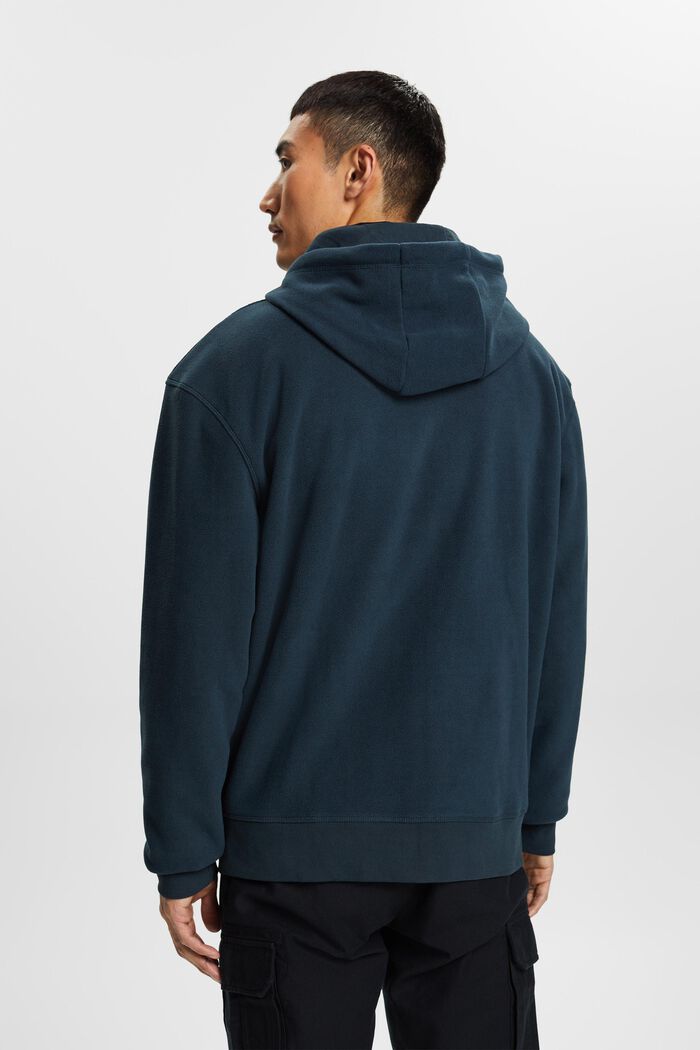 Sweatshirt i fleece med huva, PETROL BLUE, detail image number 3