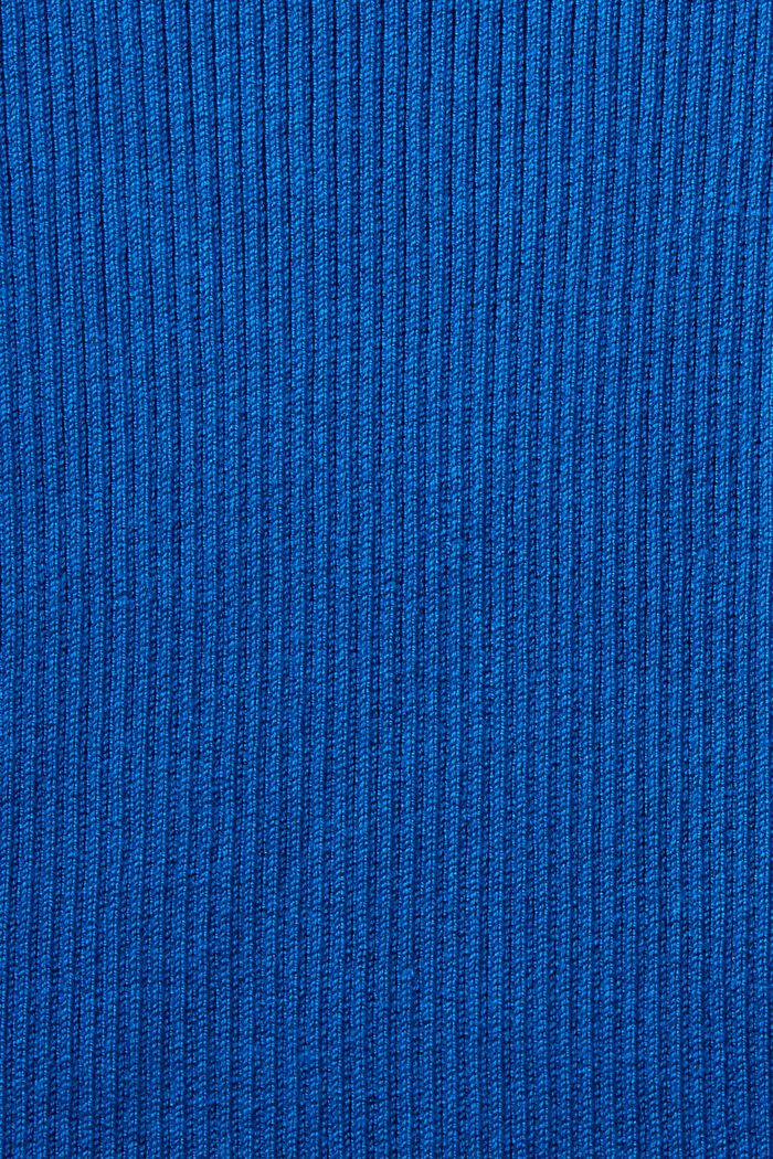 Ribbstickad V-ringad tröja, BRIGHT BLUE, detail image number 5