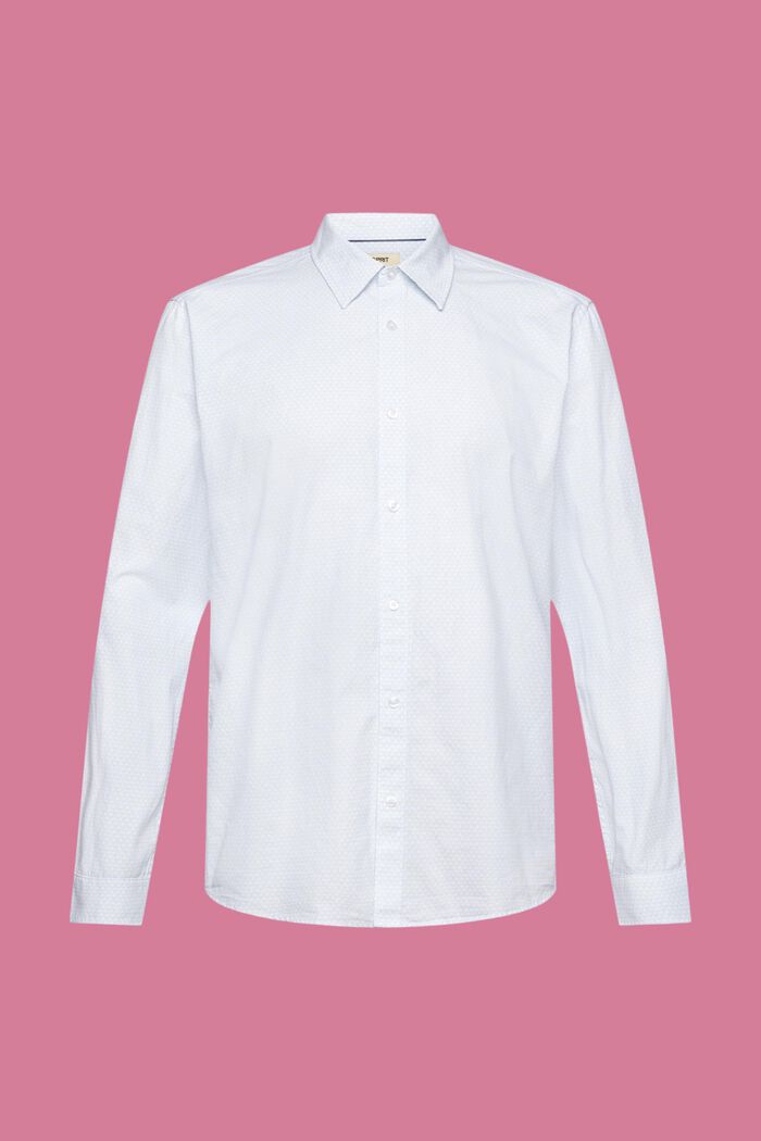 Helmönstrad skjorta med smal passform, WHITE, detail image number 5
