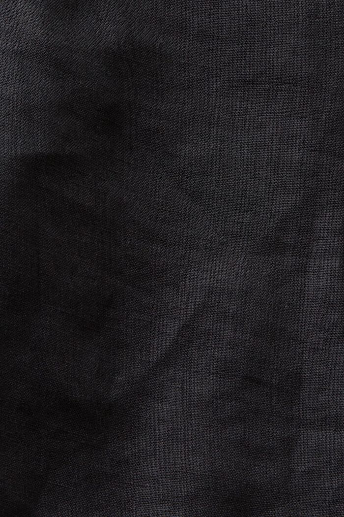 Shorts i linne med vida ben, BLACK, detail image number 6