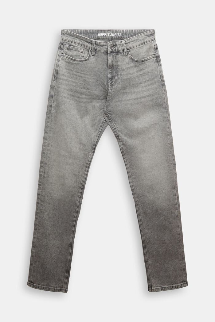 Smala jeans med medelhög midja, GREY LIGHT WASHED, detail image number 7