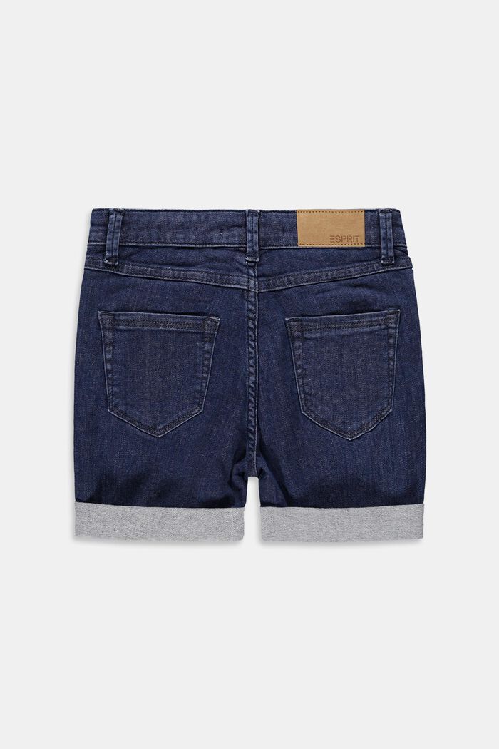 Jeanssshorts med hög midja, BLUE DARK WASH, detail image number 1